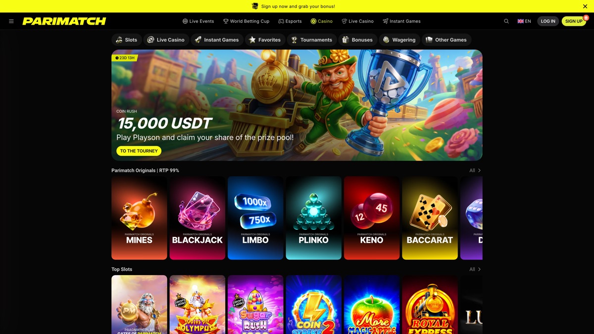 Lobby del casino online de Parimatch